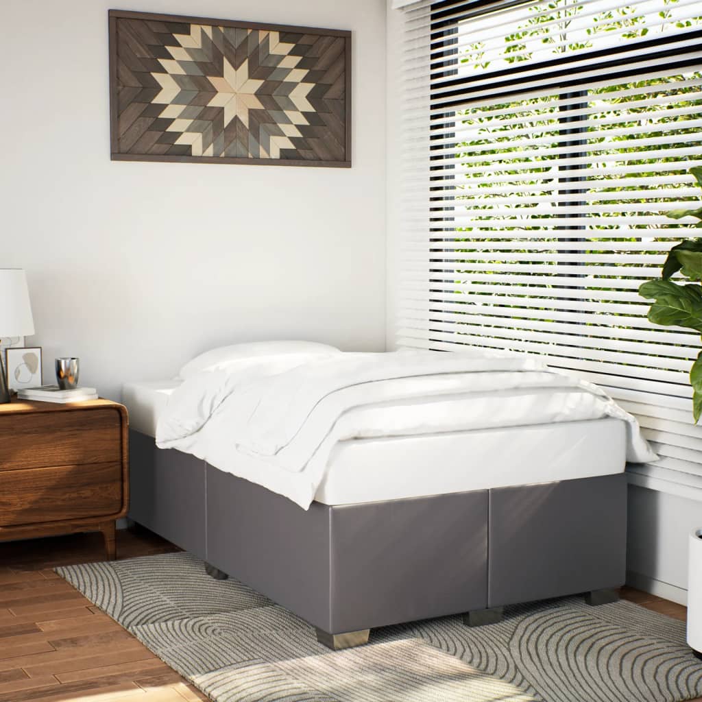 Bedframe kunstleer grijs 120x200 cm is nu te koop bij PeponiXL, paradijselijk wonen!