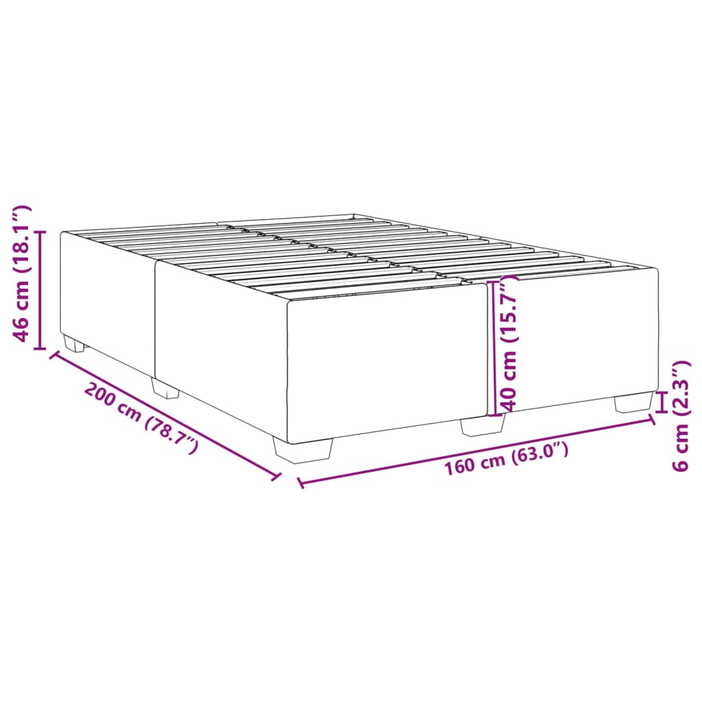 Bedframe kunstleer grijs 160x200 cm is nu te koop bij PeponiXL, paradijselijk wonen!