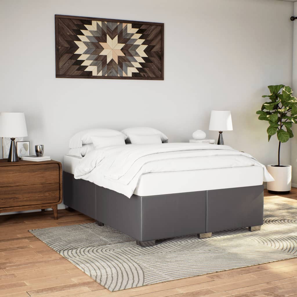 Bedframe kunstleer grijs 160x200 cm is nu te koop bij PeponiXL, paradijselijk wonen!
