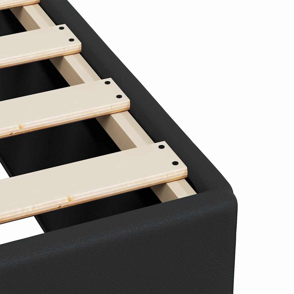 Bedframe zonder matras Zwart Volledig Kunstleer is nu te koop bij PeponiXL, paradijselijk wonen!