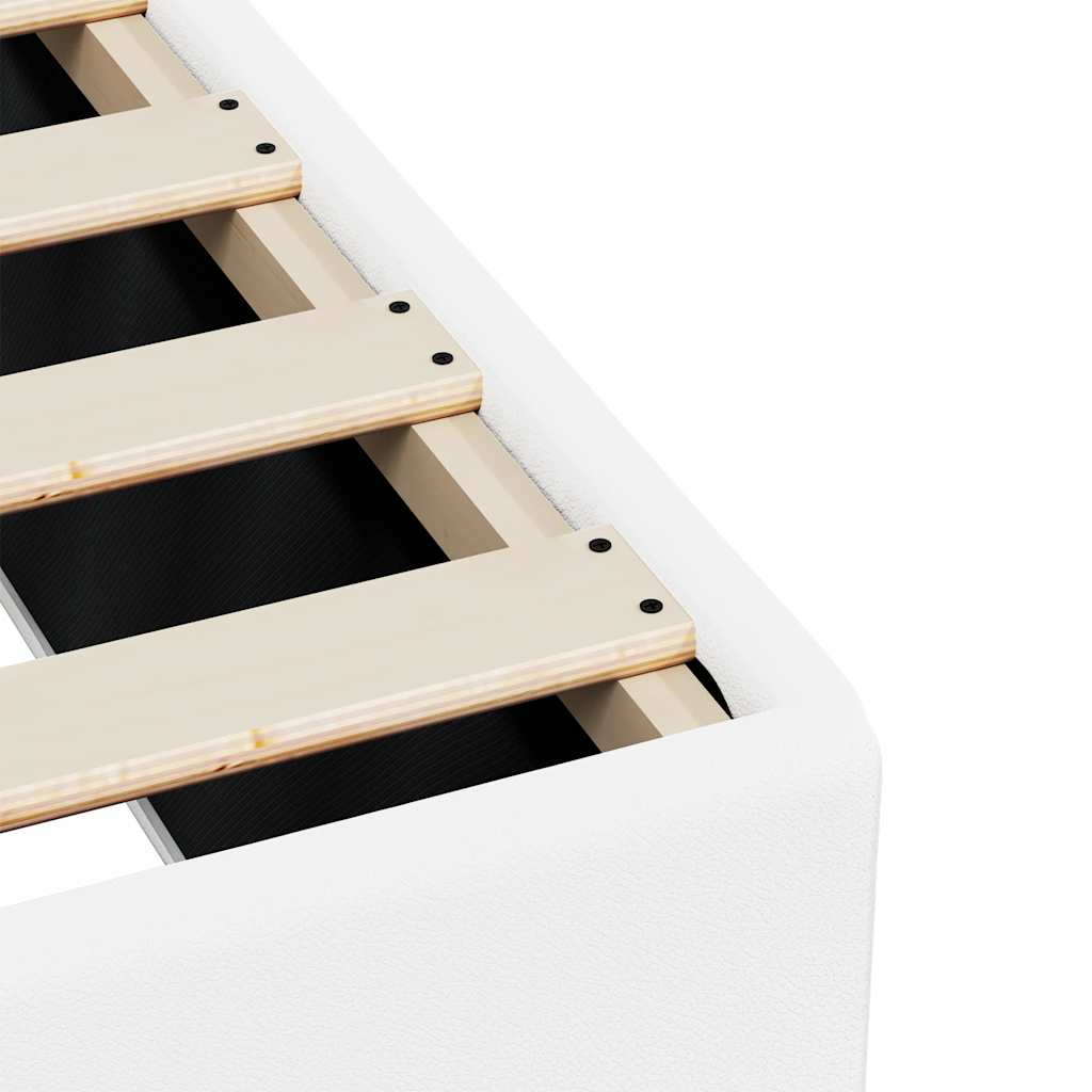 Bedframe zonder matras Wit Volledig Kunstleer is nu te koop bij PeponiXL, paradijselijk wonen!