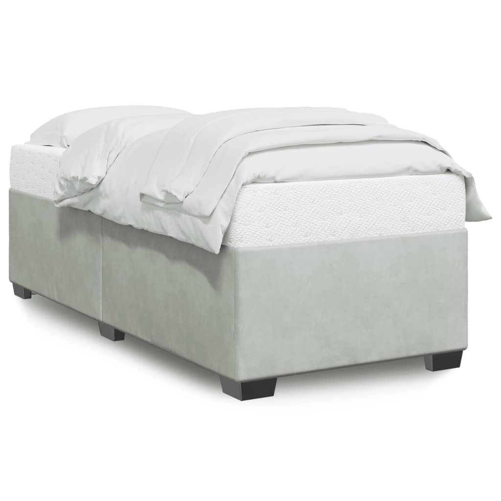Bedframe zonder matras 80x200 cm fluweel lichtgrijs is nu te koop bij PeponiXL, paradijselijk wonen!