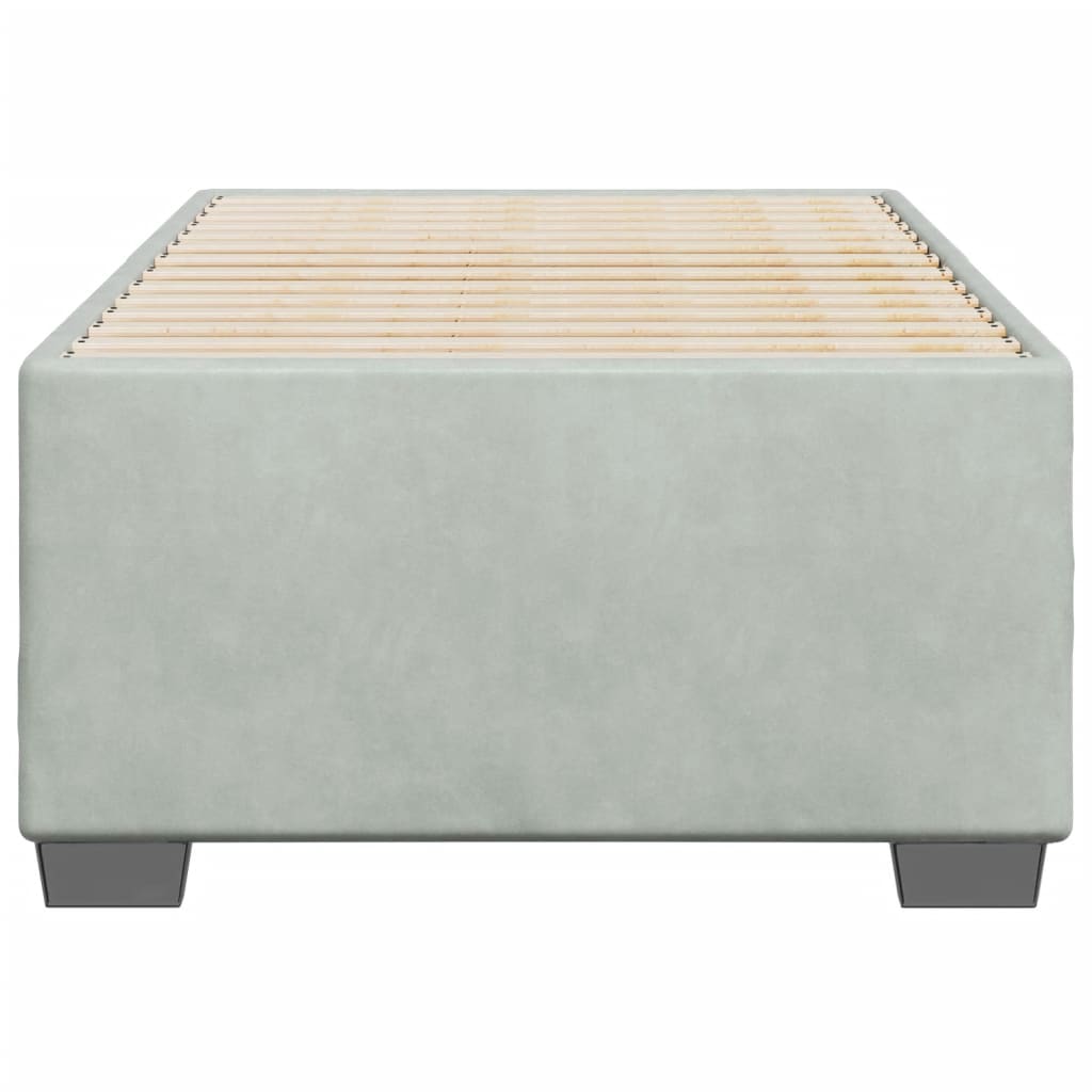 Bedframe zonder matras 80x200 cm fluweel lichtgrijs is nu te koop bij PeponiXL, paradijselijk wonen!