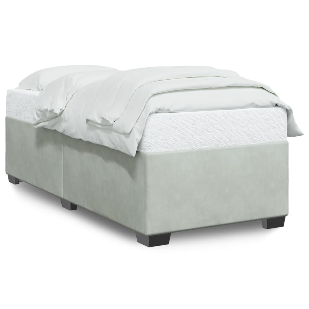 Bedframe zonder matras 80x200 cm fluweel lichtgrijs is nu te koop bij PeponiXL, paradijselijk wonen!