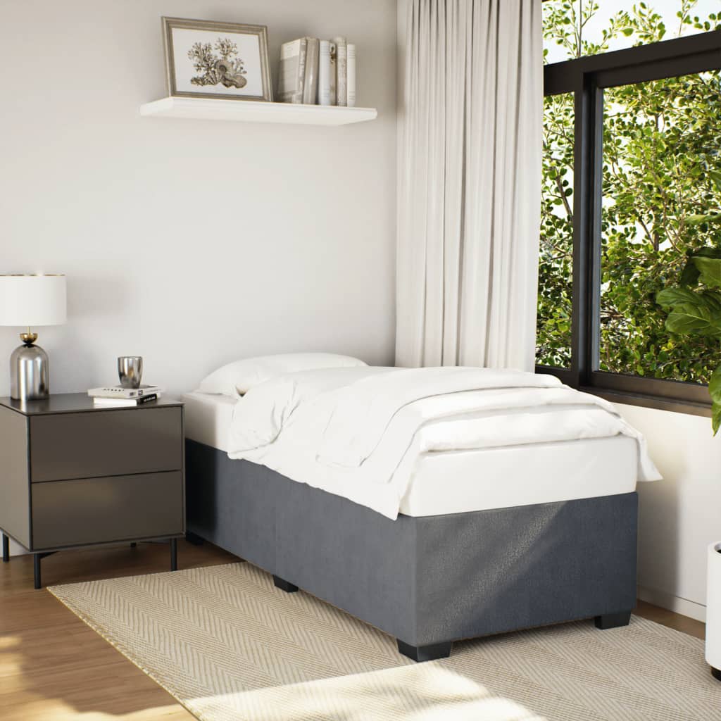 Bedframe zonder matras 80x200 cm fluweel donkergrijs is nu te koop bij PeponiXL, paradijselijk wonen!