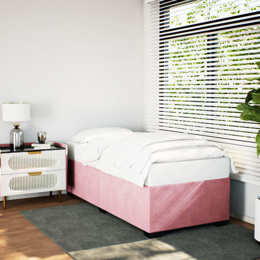 Bedframe fluweel roze 80x200 cm is nu te koop bij PeponiXL, paradijselijk wonen!