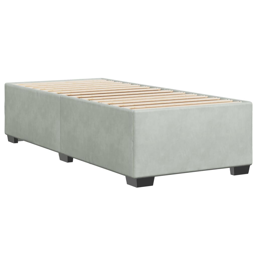 Bedframe zonder matras 90x190 cm fluweel lichtgrijs is nu te koop bij PeponiXL, paradijselijk wonen!