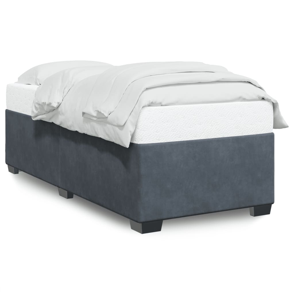 Bedframe zonder matras 90x190 cm fluweel donkergrijs is nu te koop bij PeponiXL, paradijselijk wonen!