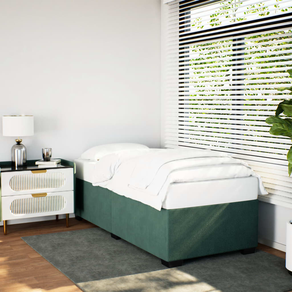 Bedframe zonder matras 90x190 cm fluweel donkergroen is nu te koop bij PeponiXL, paradijselijk wonen!