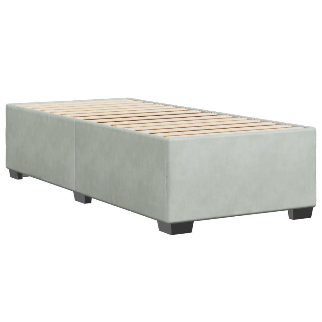 Bedframe zonder matras 90x200 cm fluweel lichtgrijs is nu te koop bij PeponiXL, paradijselijk wonen!