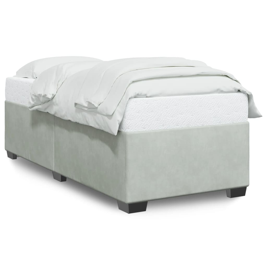 Bedframe zonder matras 90x200 cm fluweel lichtgrijs is nu te koop bij PeponiXL, paradijselijk wonen!