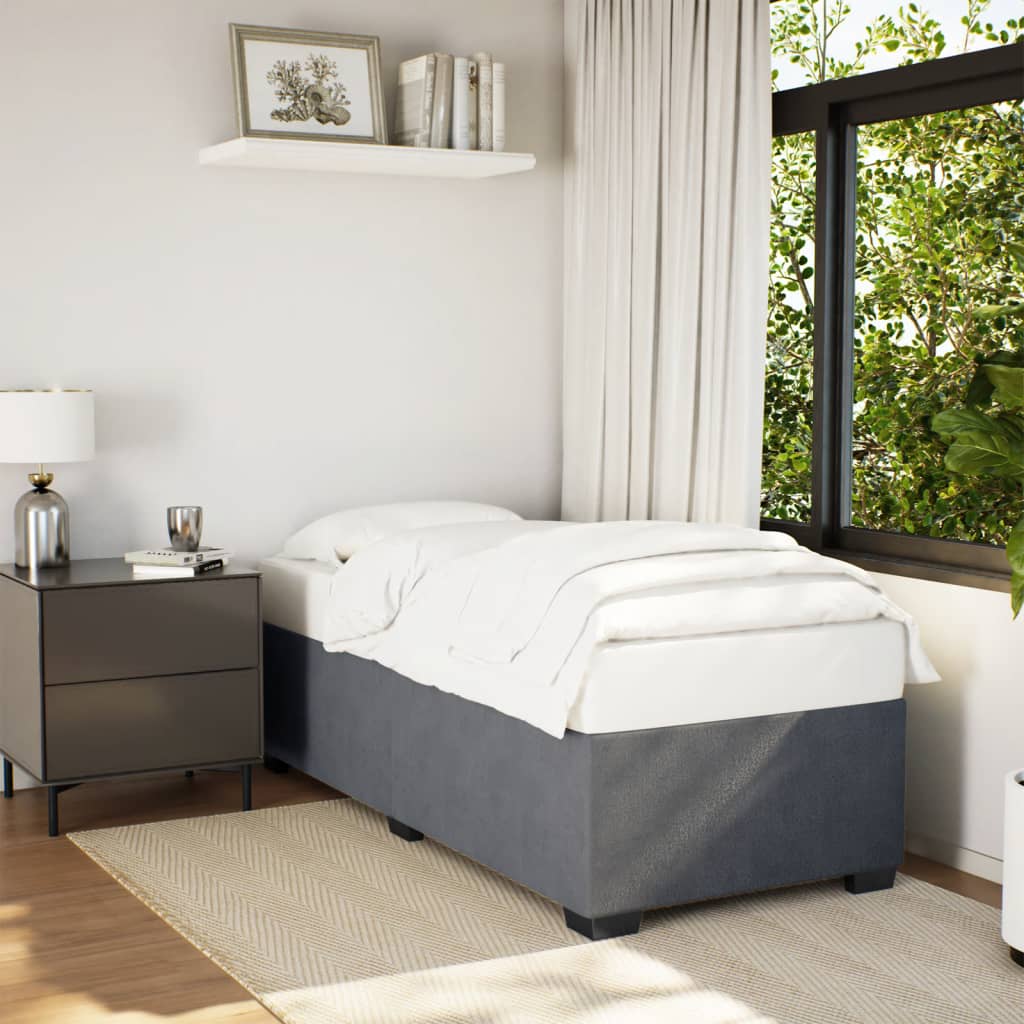 Bedframe zonder matras 90x200 cm fluweel donkergrijs is nu te koop bij PeponiXL, paradijselijk wonen!