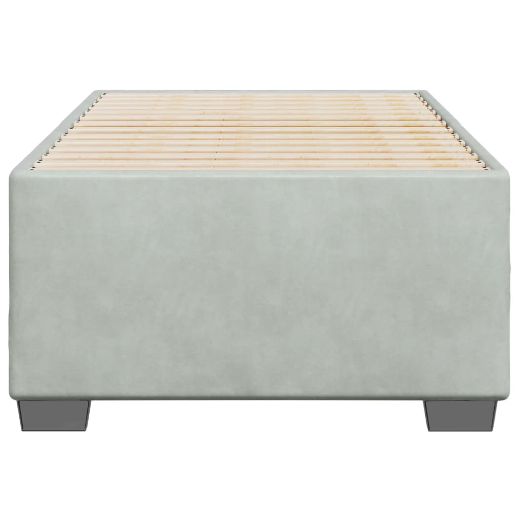 Bedframe zonder matras 100x200 cm fluweel lichtgrijs is nu te koop bij PeponiXL, paradijselijk wonen!