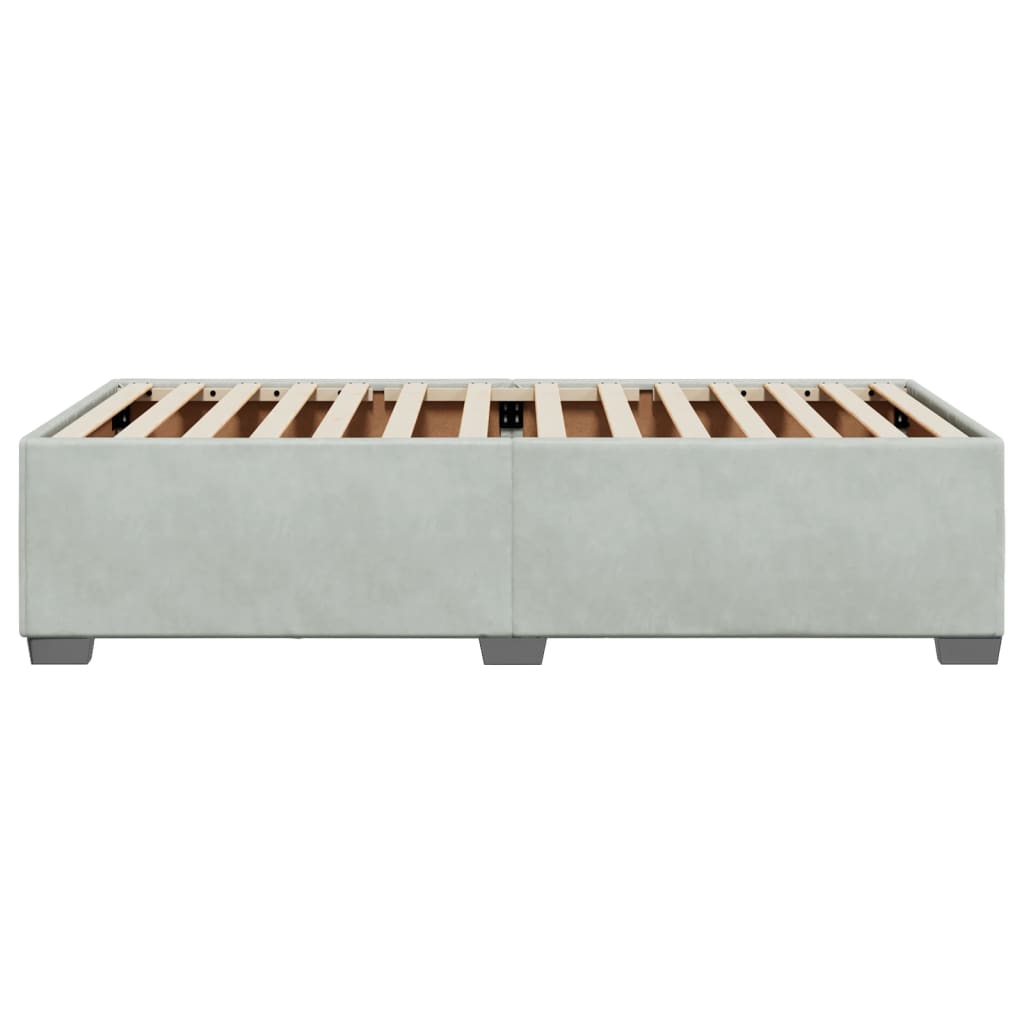 Bedframe zonder matras 100x200 cm fluweel lichtgrijs is nu te koop bij PeponiXL, paradijselijk wonen!