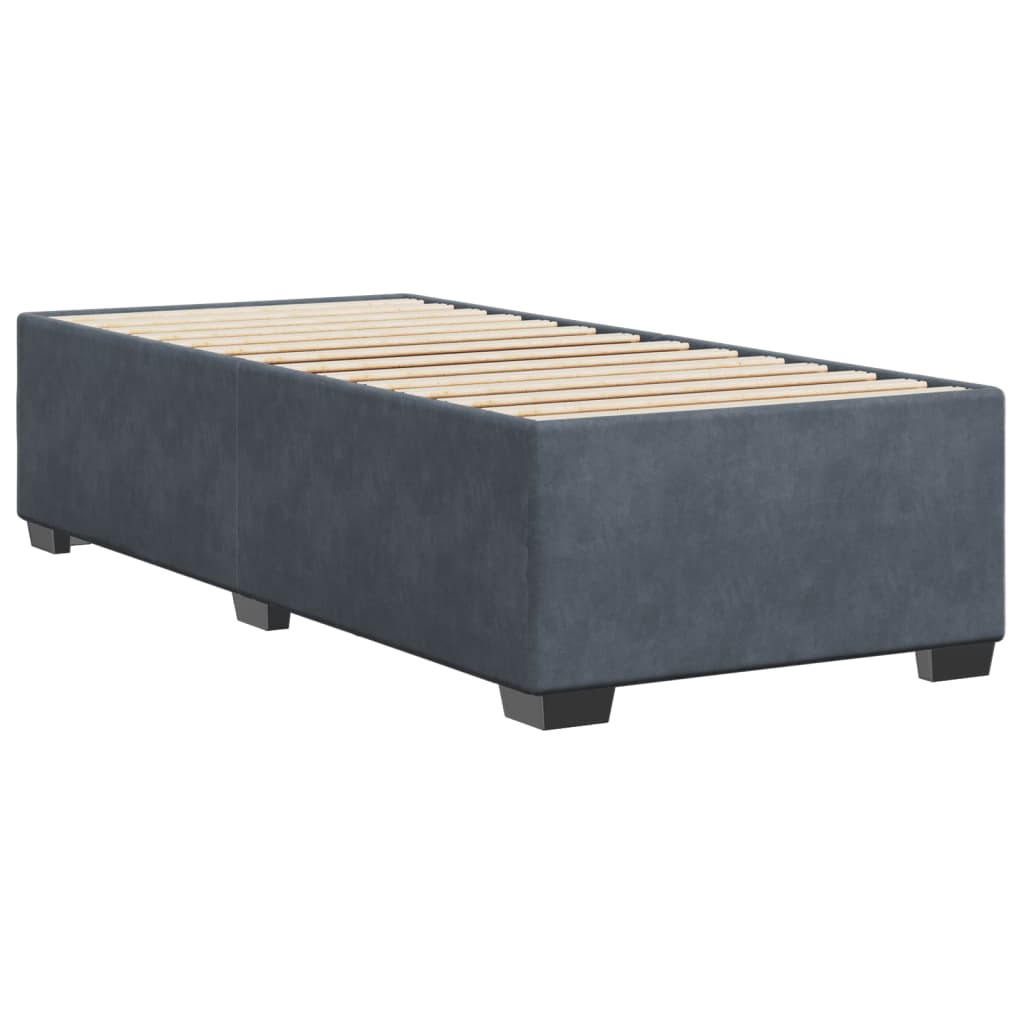 Bedframe zonder matras 100x200 cm fluweel donkergrijs is nu te koop bij PeponiXL, paradijselijk wonen!