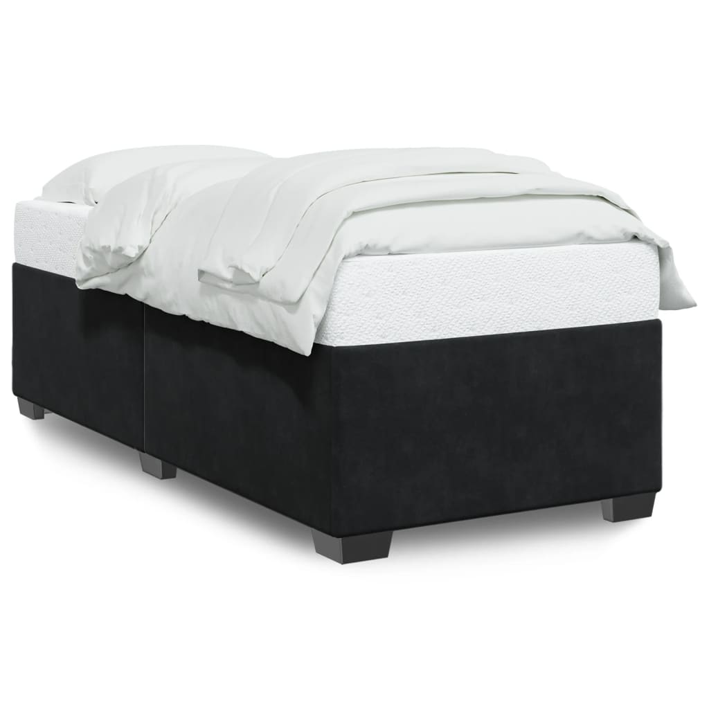 Bedframe zonder matras 100x200 cm fluweel zwart is nu te koop bij PeponiXL, paradijselijk wonen!