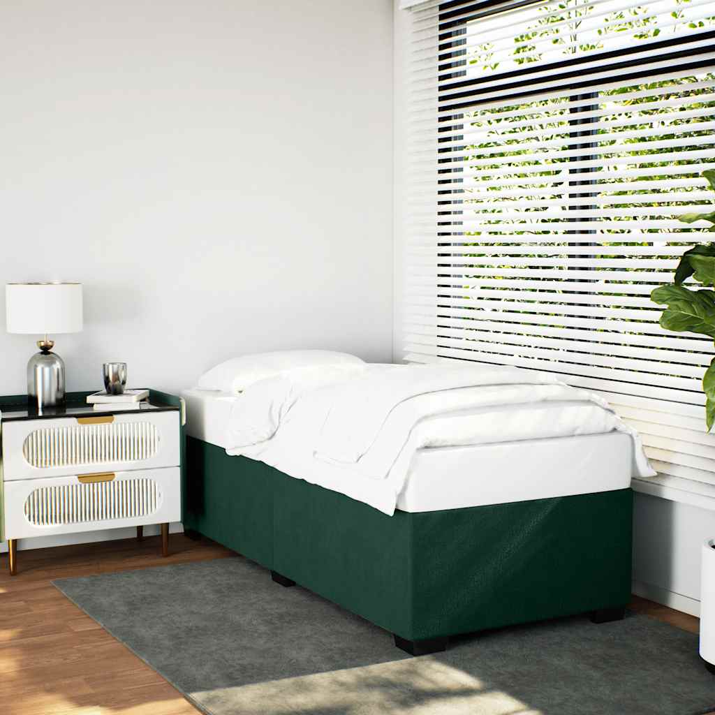 Bedframe zonder matras 100x200 cm fluweel donkergroen is nu te koop bij PeponiXL, paradijselijk wonen!