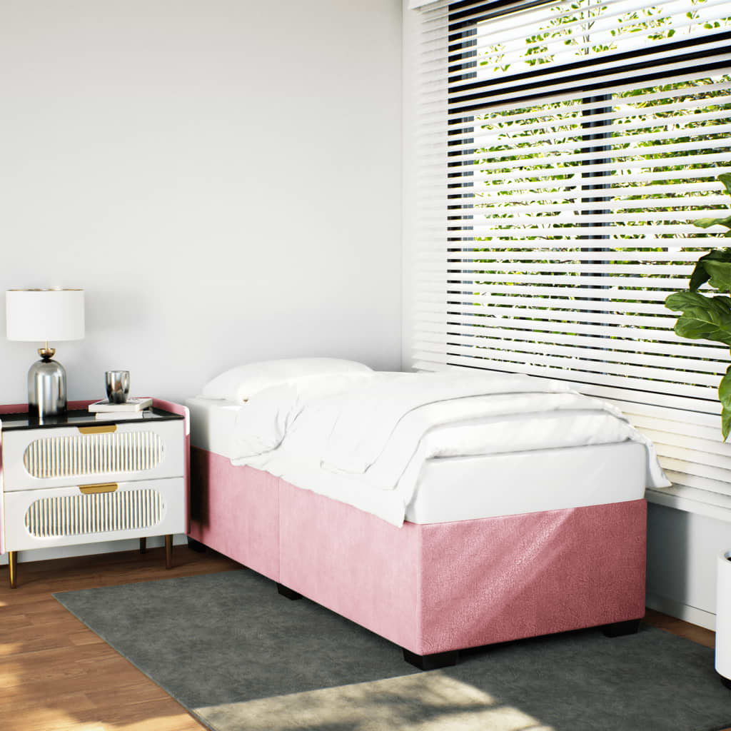 Bedframe fluweel roze 100x200 cm is nu te koop bij PeponiXL, paradijselijk wonen!