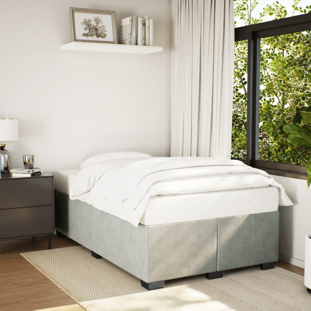 Bedframe zonder matras 120x190 cm fluweel lichtgrijs is nu te koop bij PeponiXL, paradijselijk wonen!
