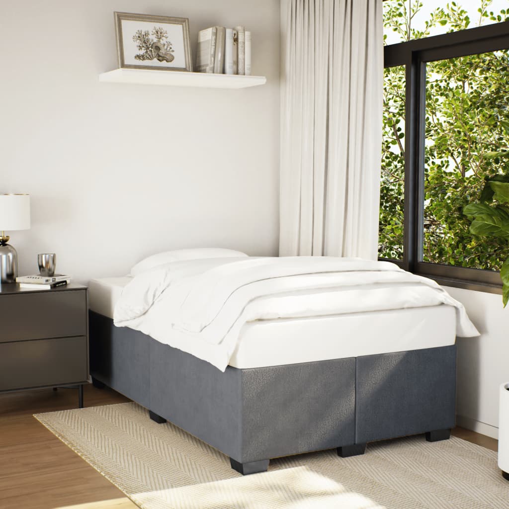 Bedframe zonder matras 120x190 cm fluweel donkergrijs is nu te koop bij PeponiXL, paradijselijk wonen!