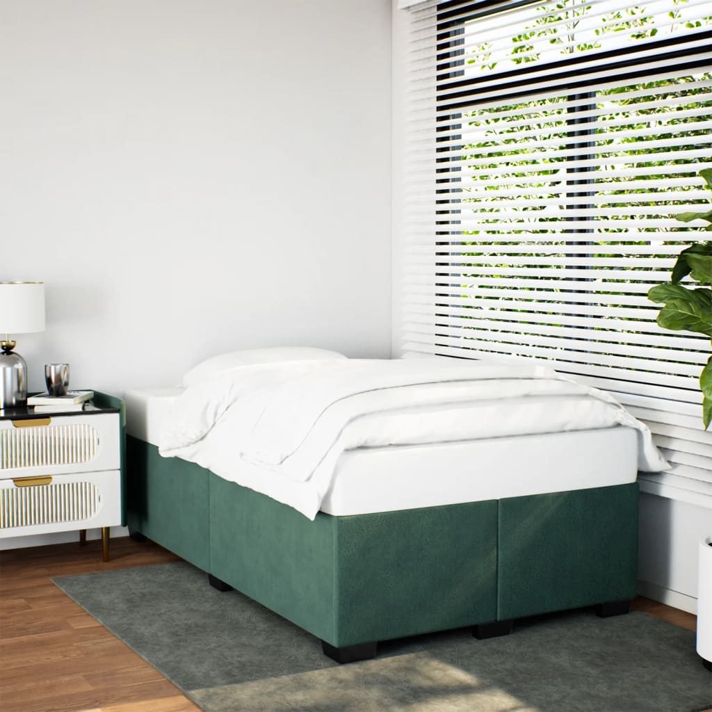 Bedframe zonder matras 120x190 cm fluweel donkergroen is nu te koop bij PeponiXL, paradijselijk wonen!
