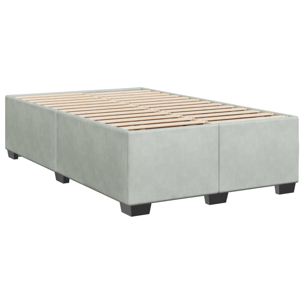 Bedframe zonder matras 120x200 cm fluweel lichtgrijs is nu te koop bij PeponiXL, paradijselijk wonen!