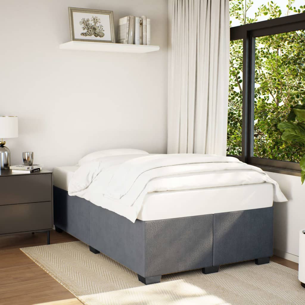 Bedframe zonder matras 120x200 cm fluweel donkergrijs is nu te koop bij PeponiXL, paradijselijk wonen!