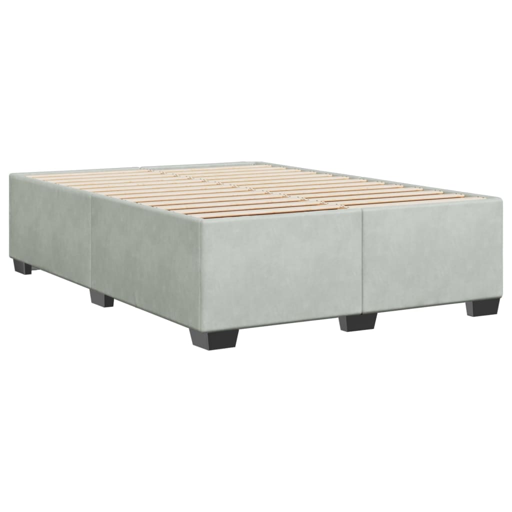 Bedframe zonder matras 140x190 cm fluweel lichtgrijs is nu te koop bij PeponiXL, paradijselijk wonen!