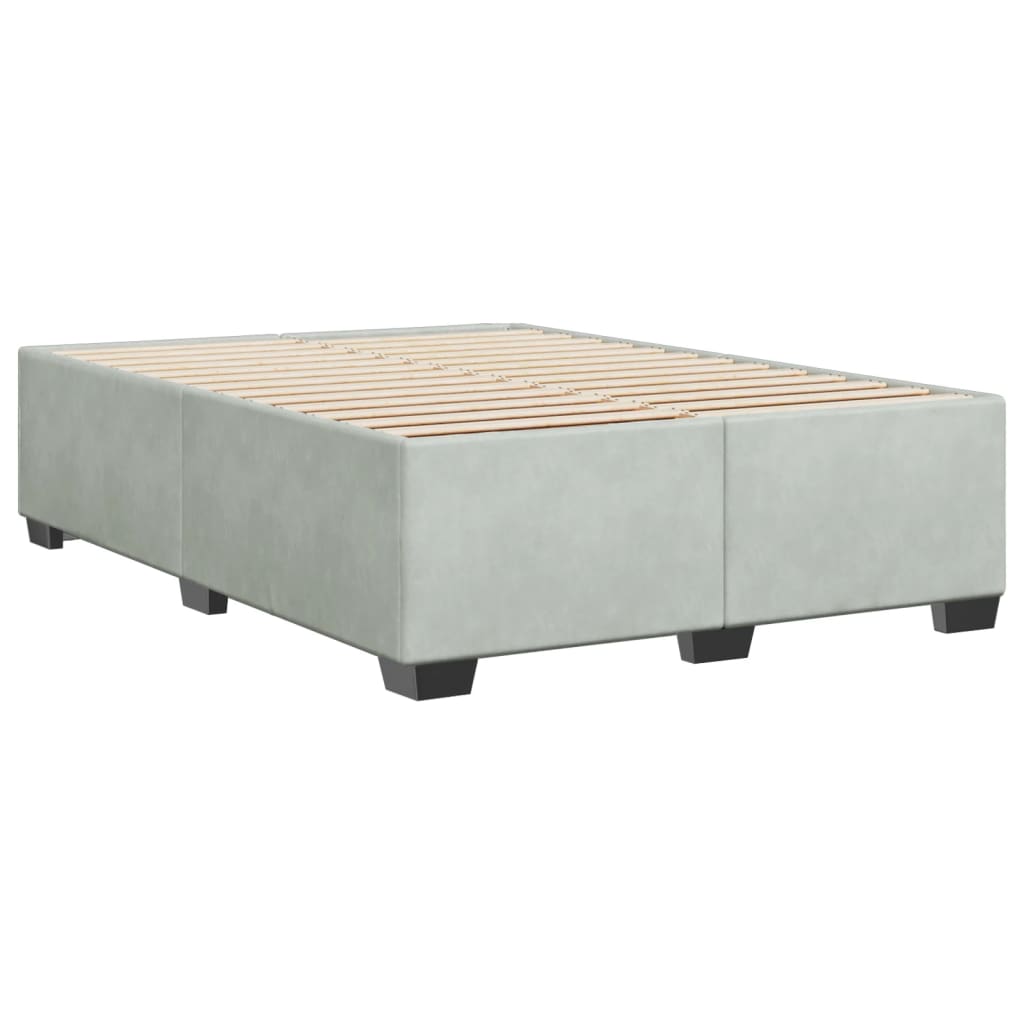 Bedframe zonder matras 140x190 cm fluweel lichtgrijs is nu te koop bij PeponiXL, paradijselijk wonen!