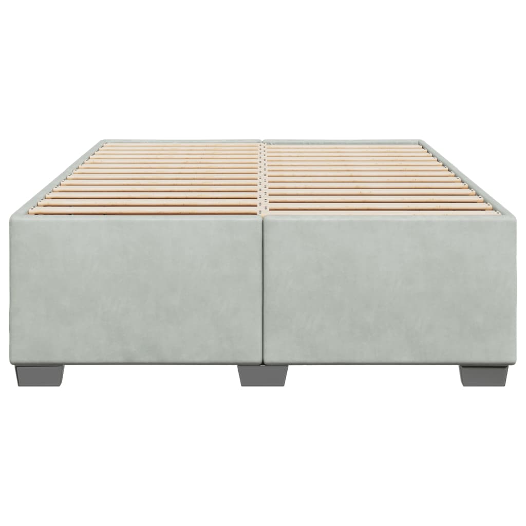 Bedframe zonder matras 140x190 cm fluweel lichtgrijs is nu te koop bij PeponiXL, paradijselijk wonen!