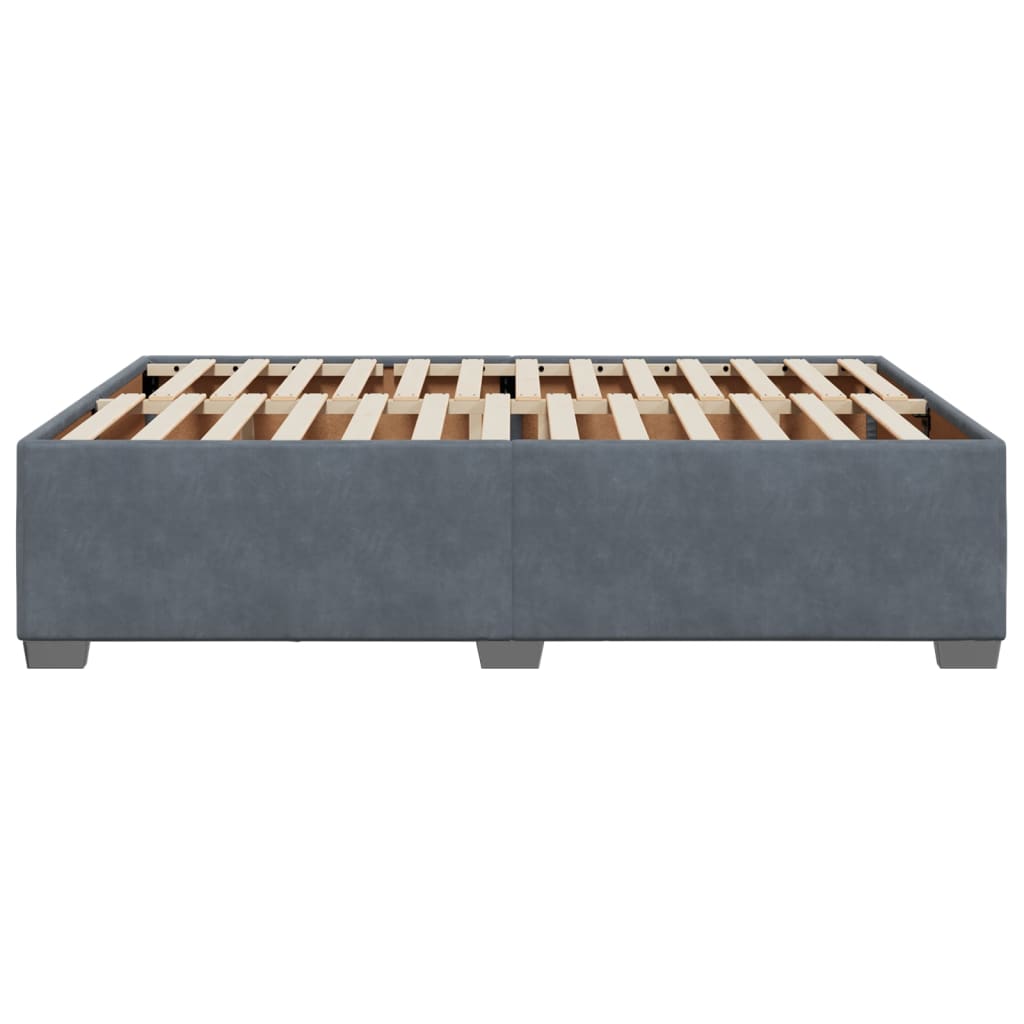 Bedframe zonder matras 140x190 cm fluweel donkergrijs is nu te koop bij PeponiXL, paradijselijk wonen!