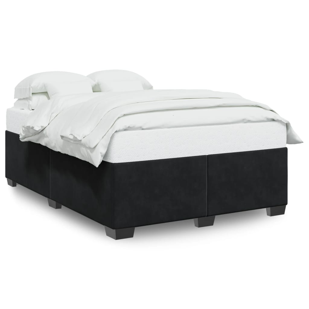 Bedframe zonder matras 140x190 cm fluweel zwart is nu te koop bij PeponiXL, paradijselijk wonen!