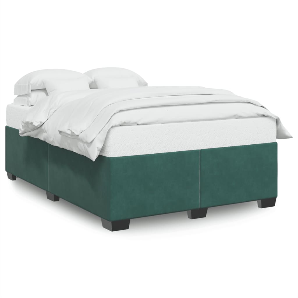 Bedframe zonder matras 140x190 cm fluweel donkergroen is nu te koop bij PeponiXL, paradijselijk wonen!