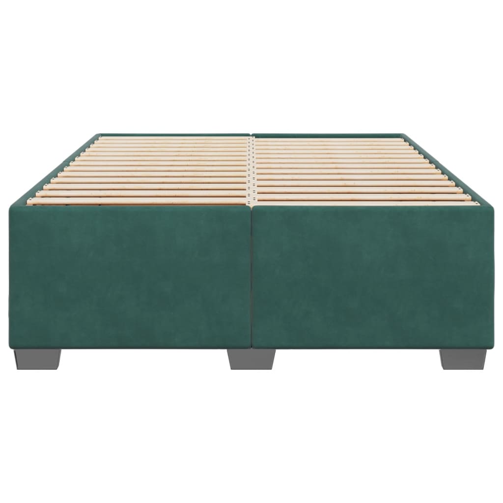 Bedframe zonder matras 140x190 cm fluweel donkergroen is nu te koop bij PeponiXL, paradijselijk wonen!