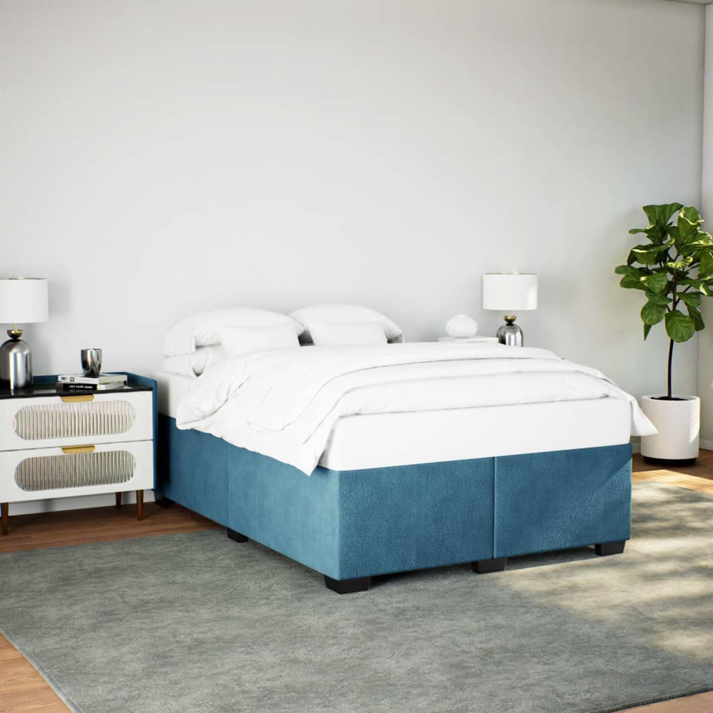 Bedframe fluweel blauw 140x190 cm is nu te koop bij PeponiXL, paradijselijk wonen!