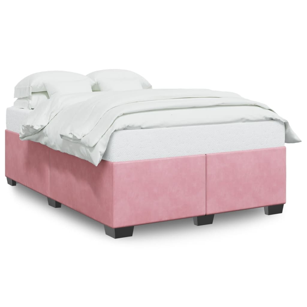 Bedframe fluweel roze 140x190 cm is nu te koop bij PeponiXL, paradijselijk wonen!