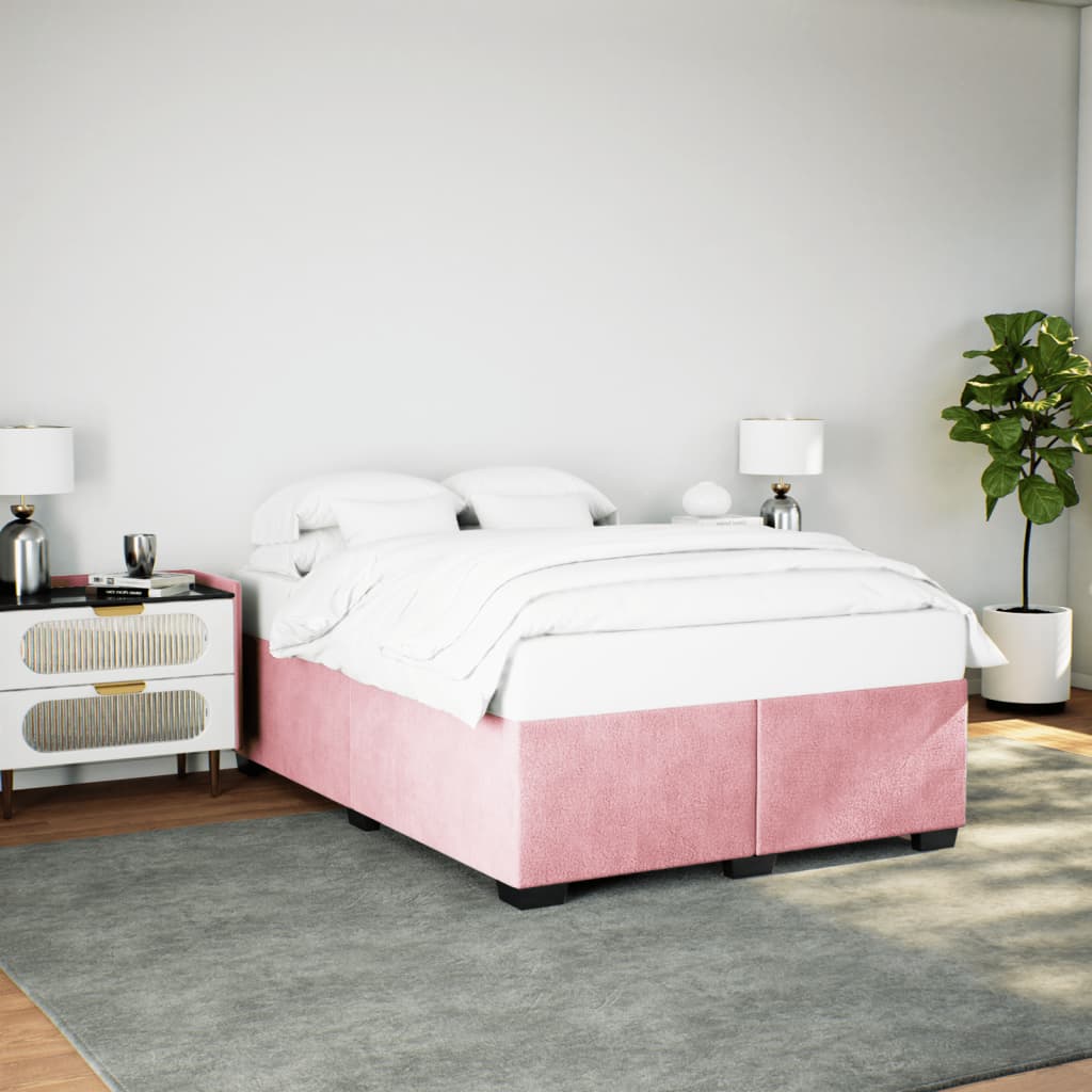 Bedframe fluweel roze 140x190 cm is nu te koop bij PeponiXL, paradijselijk wonen!