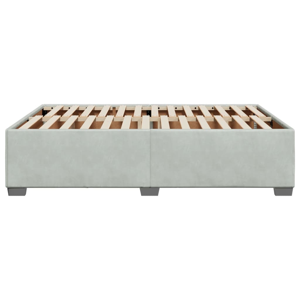 Bedframe zonder matras 140x200 cm fluweel lichtgrijs is nu te koop bij PeponiXL, paradijselijk wonen!