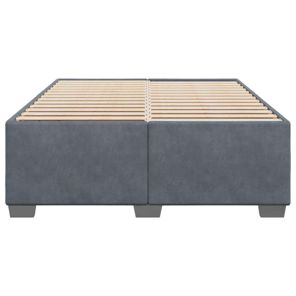 Bedframe zonder matras 140x200 cm fluweel donkergrijs is nu te koop bij PeponiXL, paradijselijk wonen!
