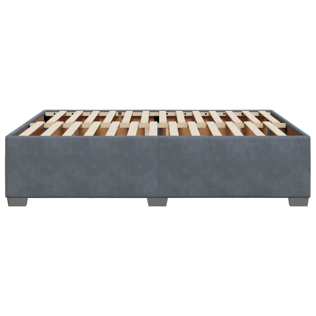 Bedframe zonder matras 140x200 cm fluweel donkergrijs is nu te koop bij PeponiXL, paradijselijk wonen!