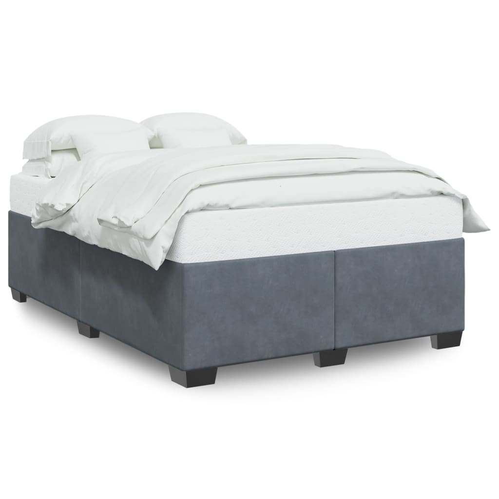 Bedframe zonder matras 140x200 cm fluweel donkergrijs is nu te koop bij PeponiXL, paradijselijk wonen!