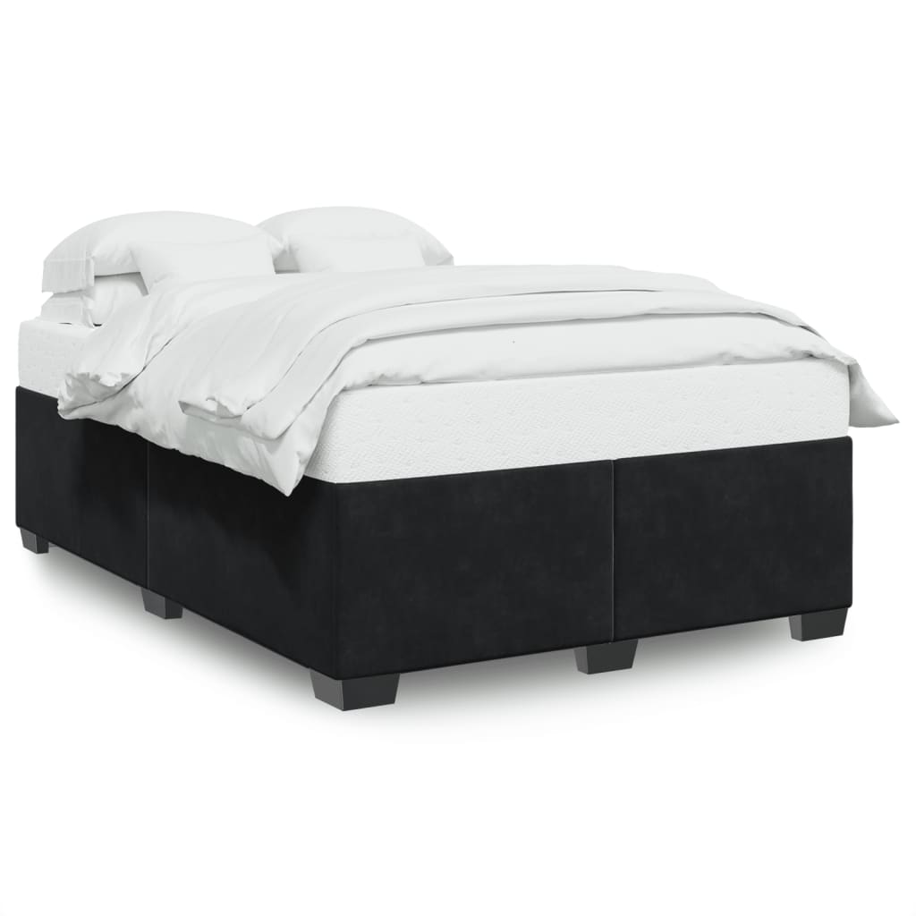 Bedframe zonder matras 140x200 cm fluweel zwart is nu te koop bij PeponiXL, paradijselijk wonen!