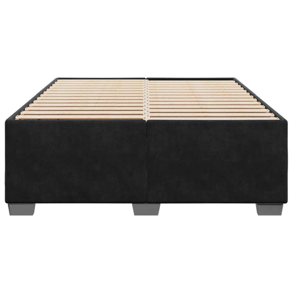 Bedframe zonder matras 140x200 cm fluweel zwart is nu te koop bij PeponiXL, paradijselijk wonen!