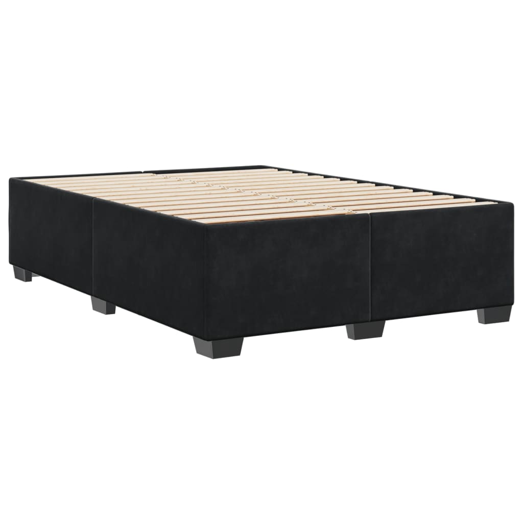 Bedframe zonder matras 140x200 cm fluweel zwart is nu te koop bij PeponiXL, paradijselijk wonen!