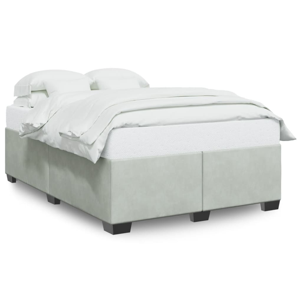 Bedframe zonder matras 160x200 cm fluweel lichtgrijs is nu te koop bij PeponiXL, paradijselijk wonen!