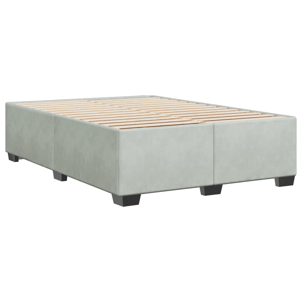 Bedframe zonder matras 160x200 cm fluweel lichtgrijs is nu te koop bij PeponiXL, paradijselijk wonen!