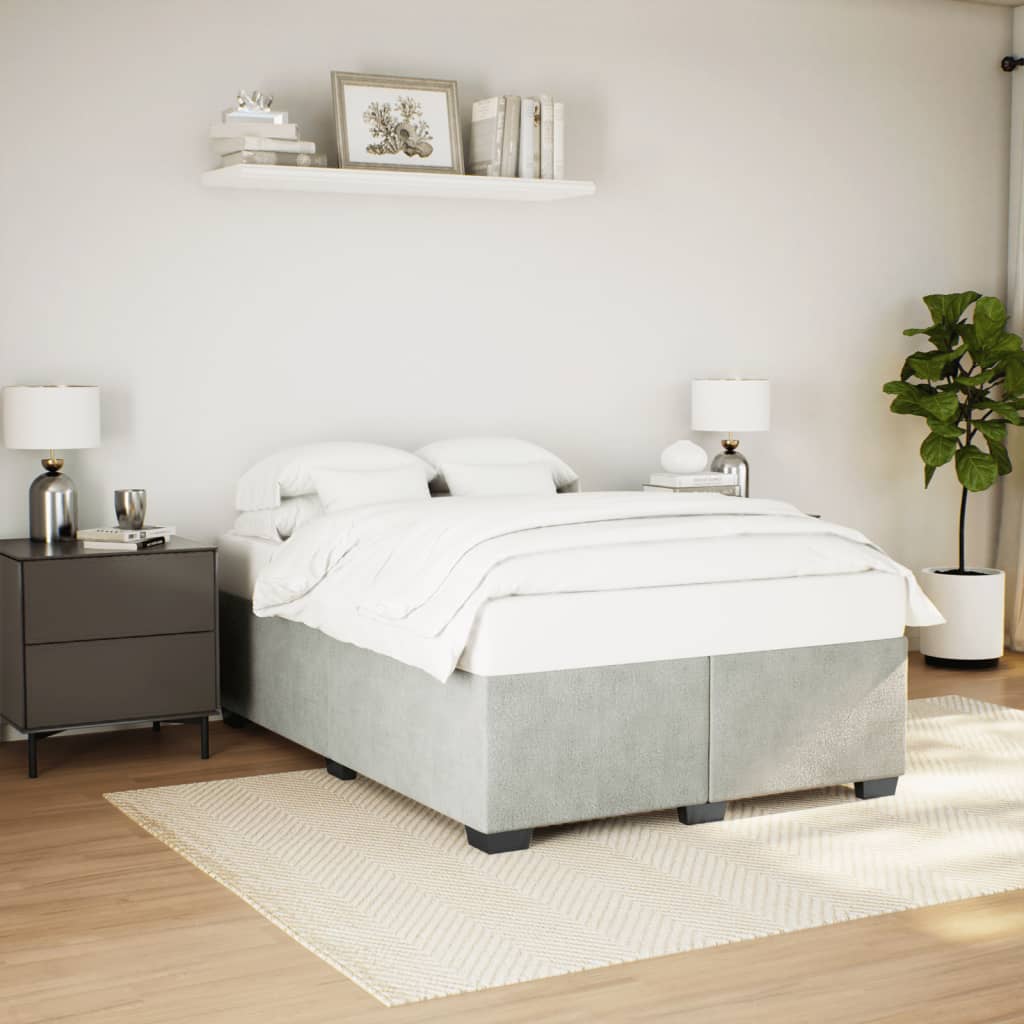 Bedframe zonder matras 160x200 cm fluweel lichtgrijs is nu te koop bij PeponiXL, paradijselijk wonen!