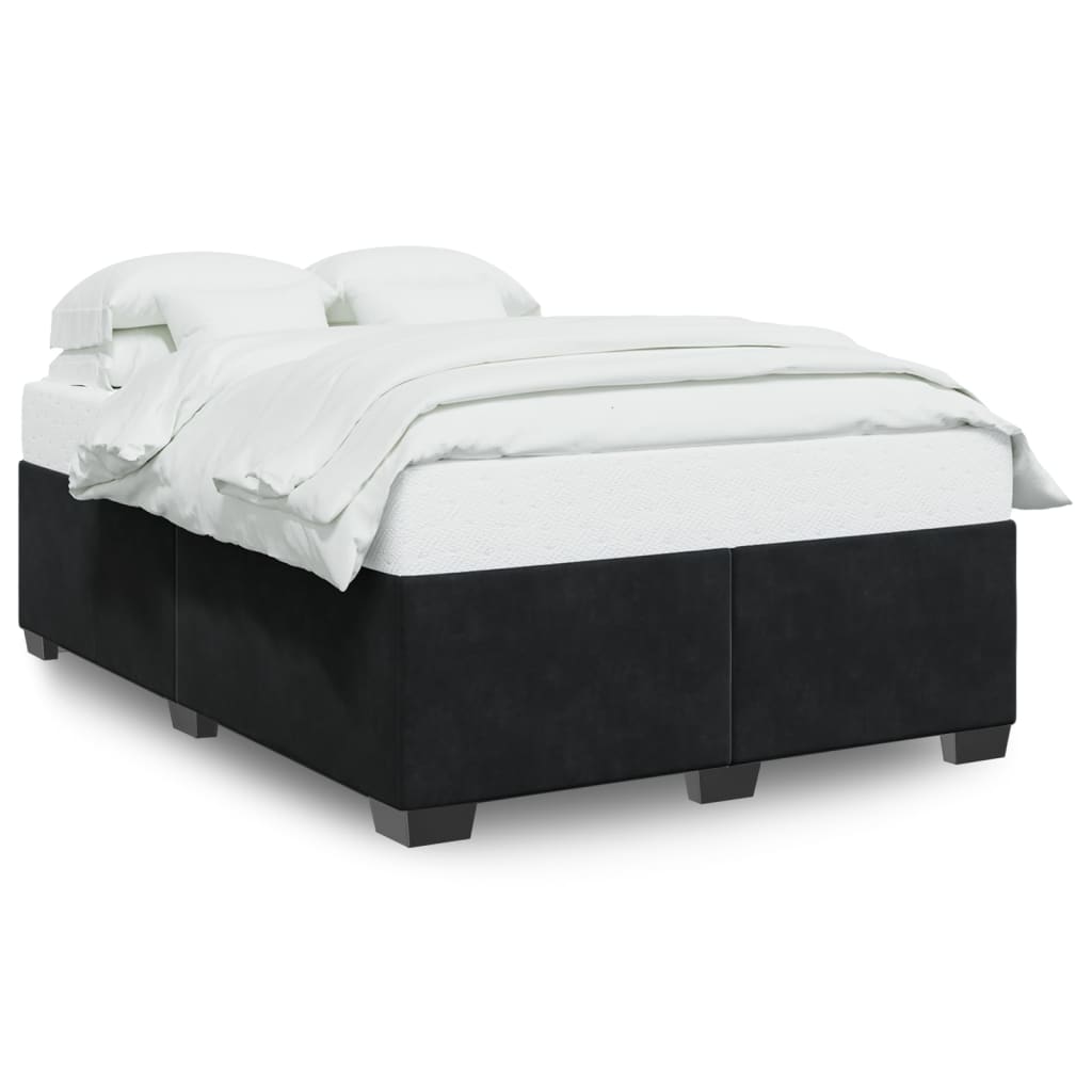Bedframe zonder matras 160x200 cm fluweel zwart is nu te koop bij PeponiXL, paradijselijk wonen!