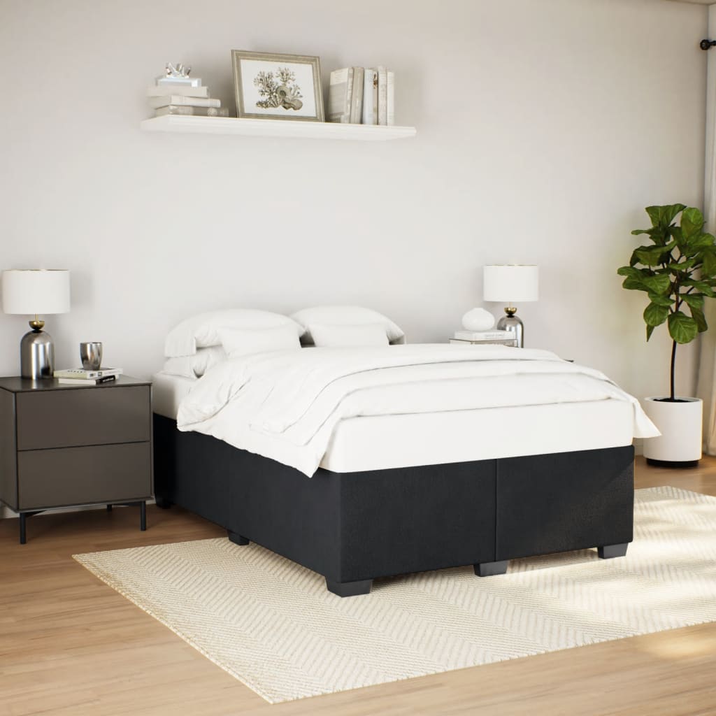 Bedframe zonder matras 160x200 cm fluweel zwart is nu te koop bij PeponiXL, paradijselijk wonen!