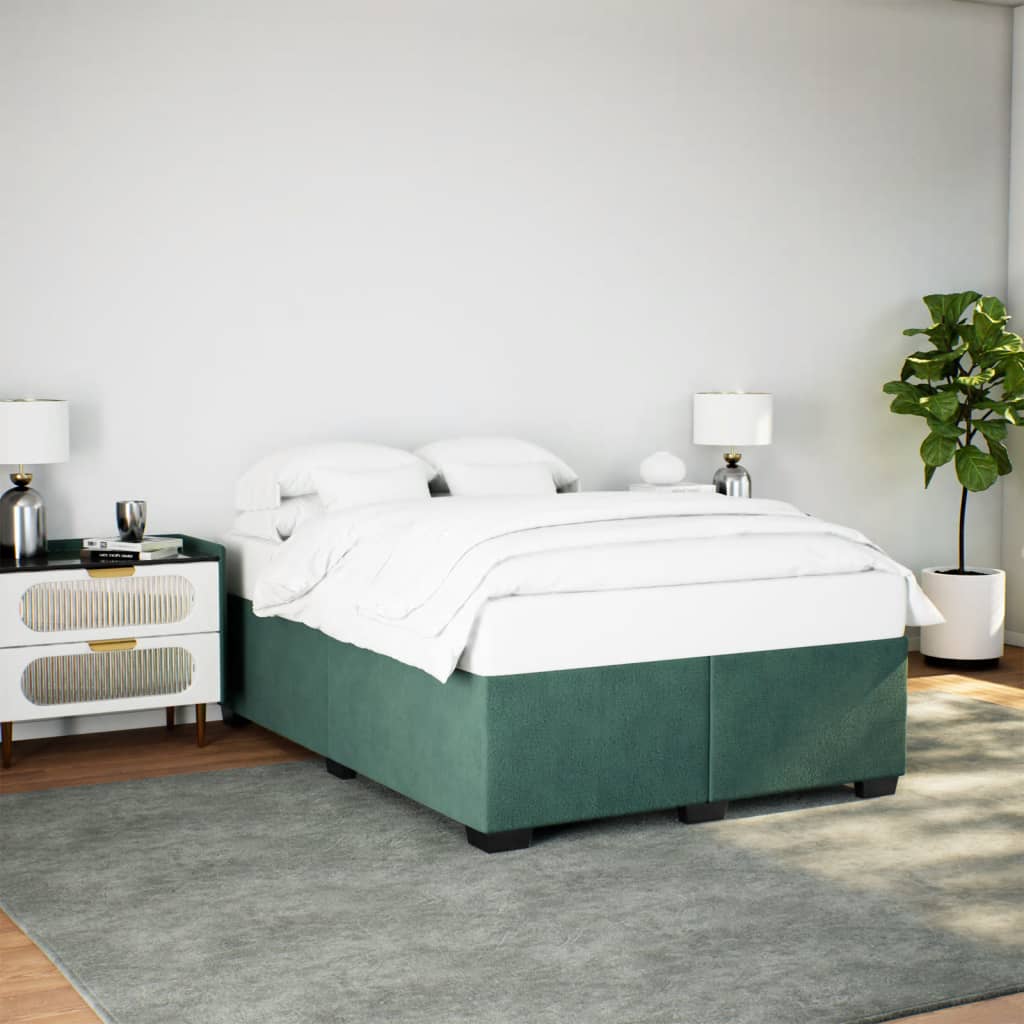 Bedframe zonder matras 160x200 cm fluweel donkergroen is nu te koop bij PeponiXL, paradijselijk wonen!
